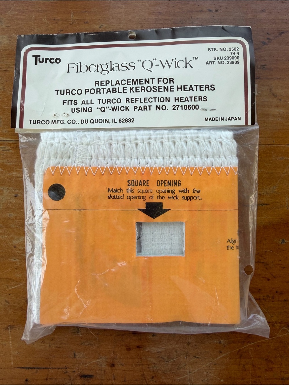 Vintage Genuine Turco Fiberglass Q-Wick Kerosene Heater Replacement 2710600 NIP - Picture 2 of 8